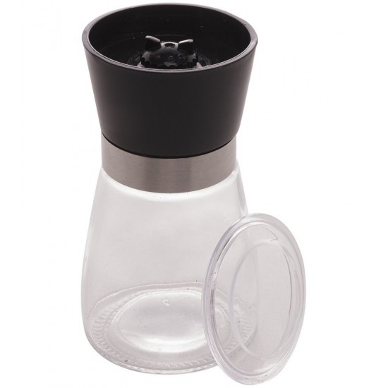 Moedor de Tempero 170ml de Vidro Com Tampa Preta